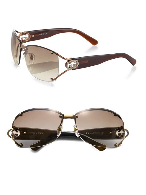 gucci open temple oval sunglasses|Gucci 54mm round sunglasses.